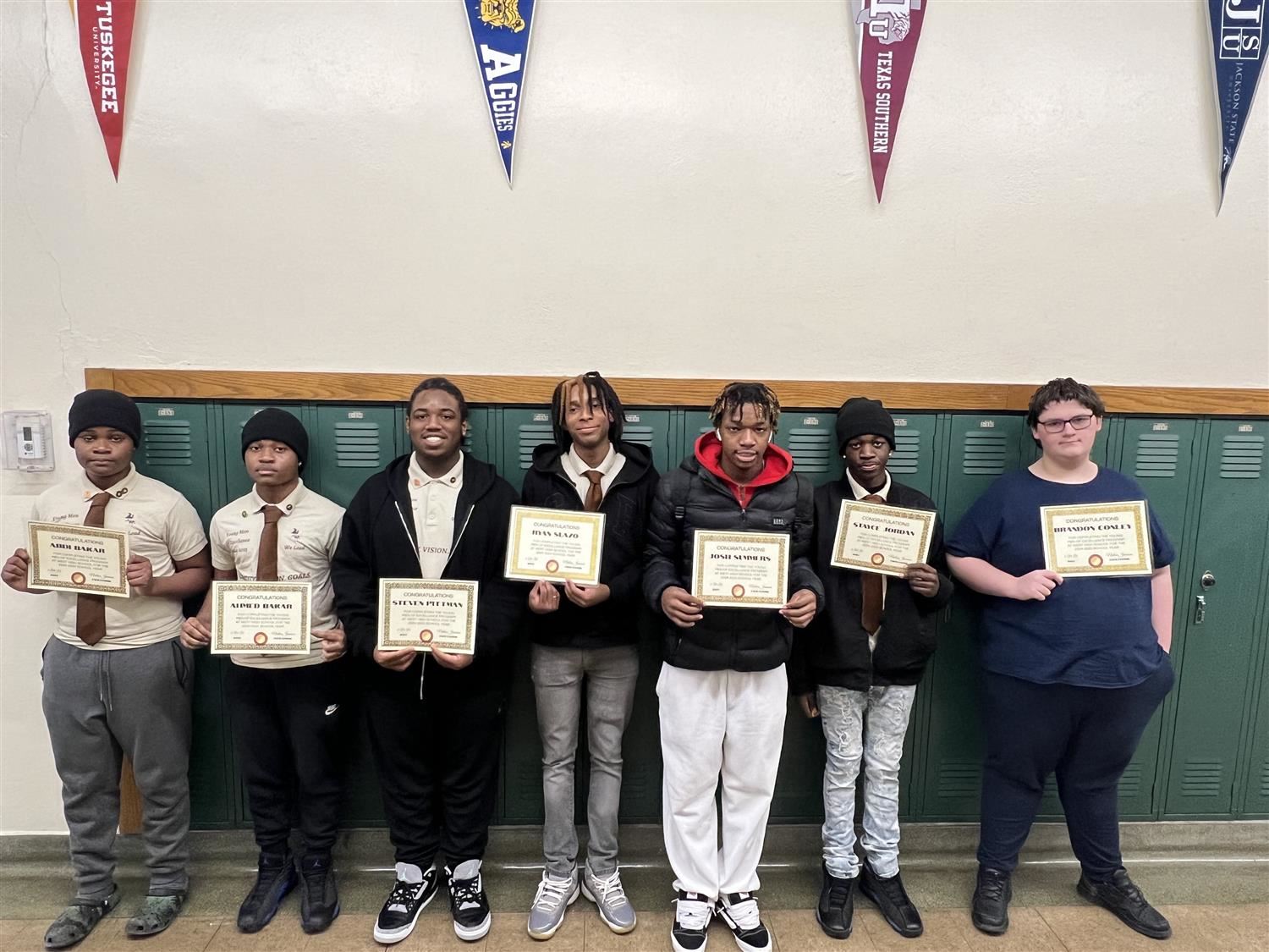 students with certificates