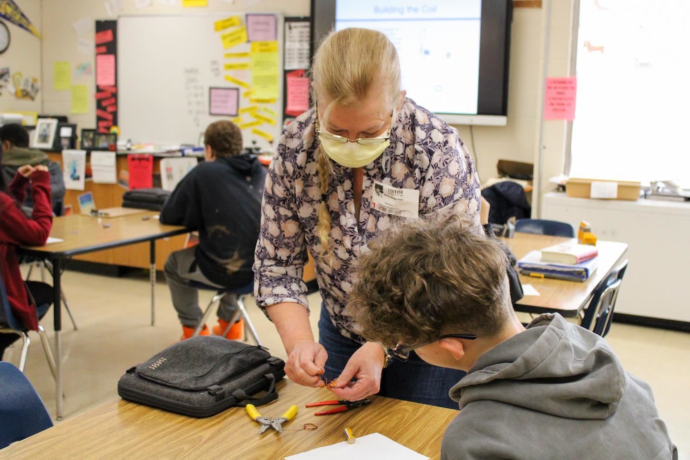 Dr. Betty Lise Anderson working with student