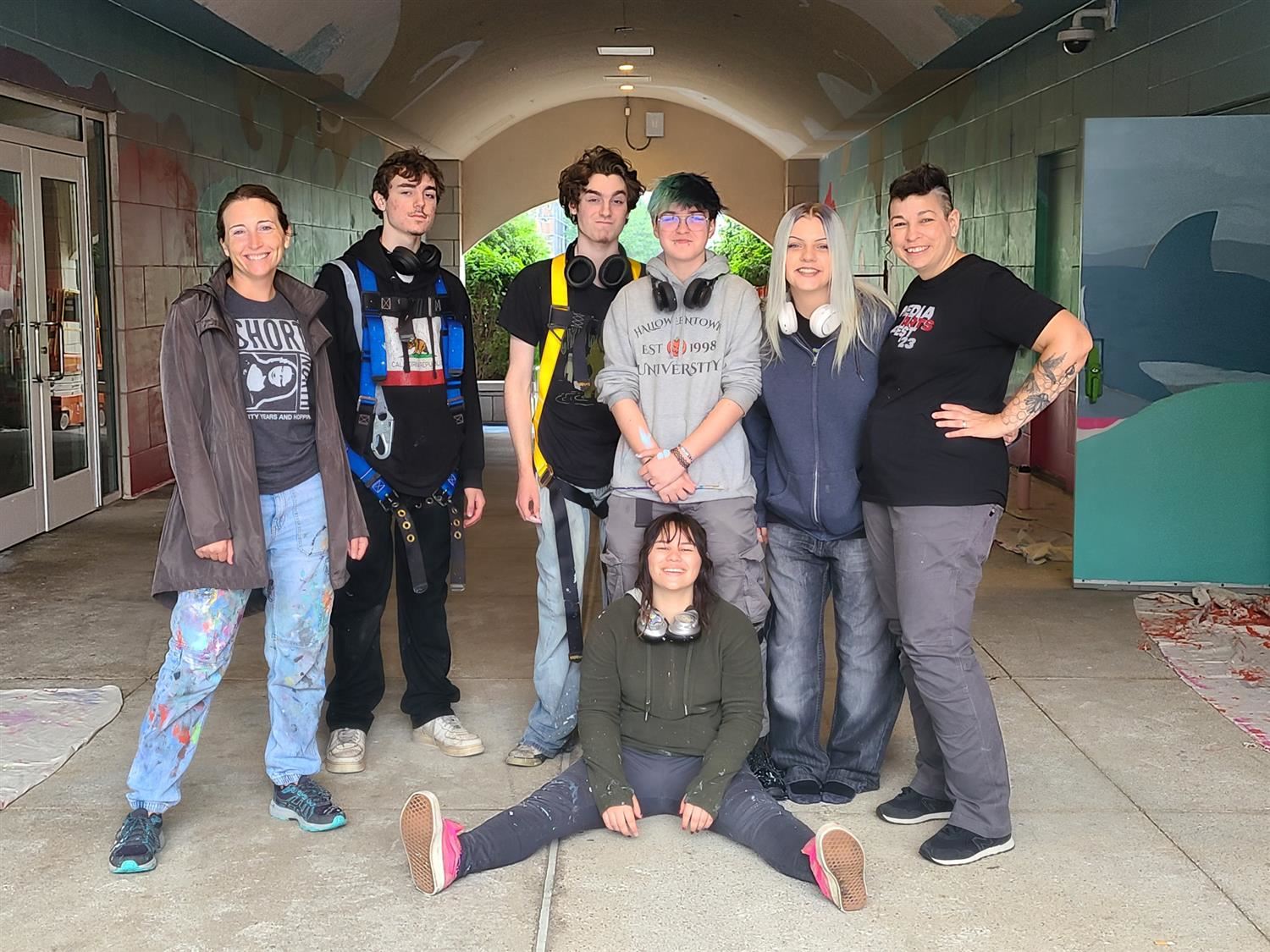 group of students in art studio