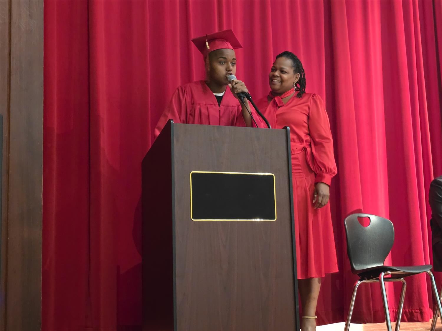 rouse and student at graduation
