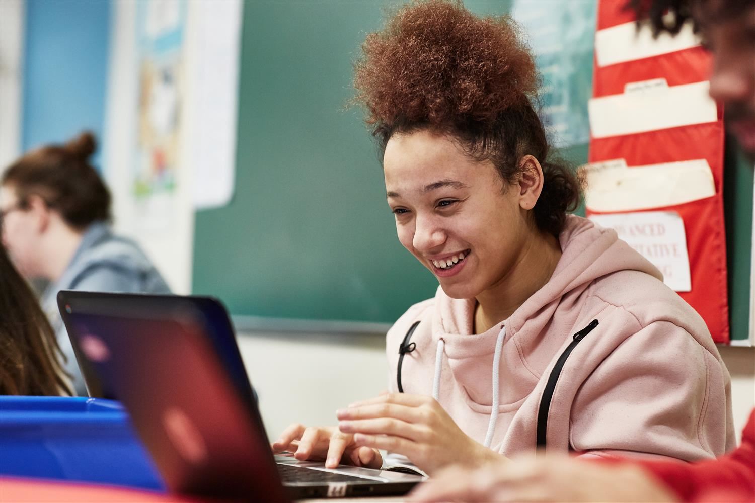 Student with Chromebook 