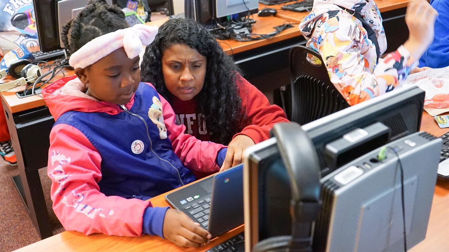 Student working at computer