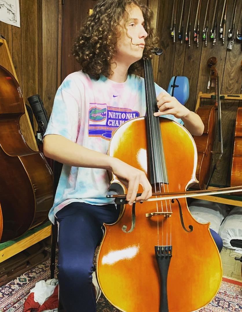 Joshua Richards-Javis playing cello