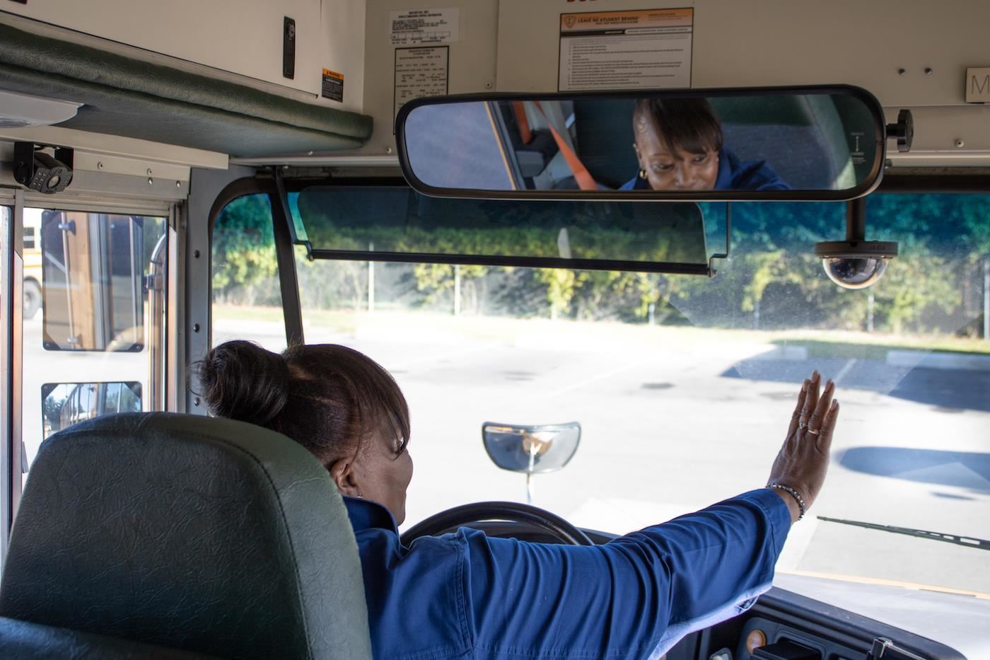 Gwendolyn Harper inside bus