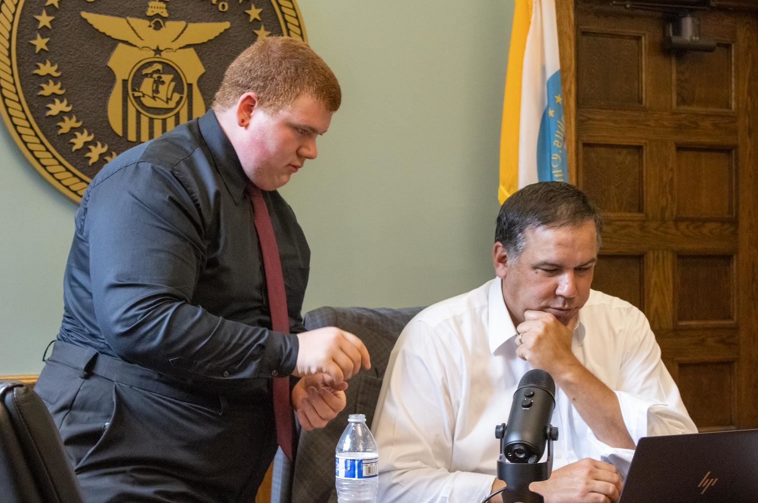 Tim Walsh with Mayor Ginther