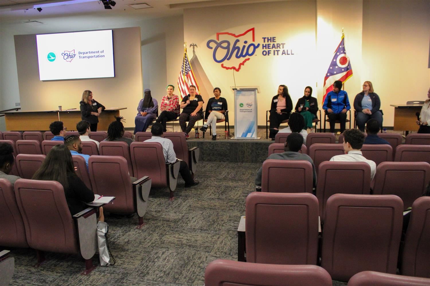 Panel room of people