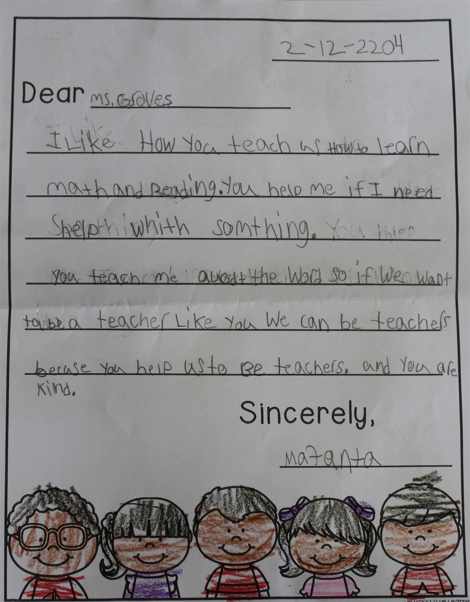 handwritten letter 1