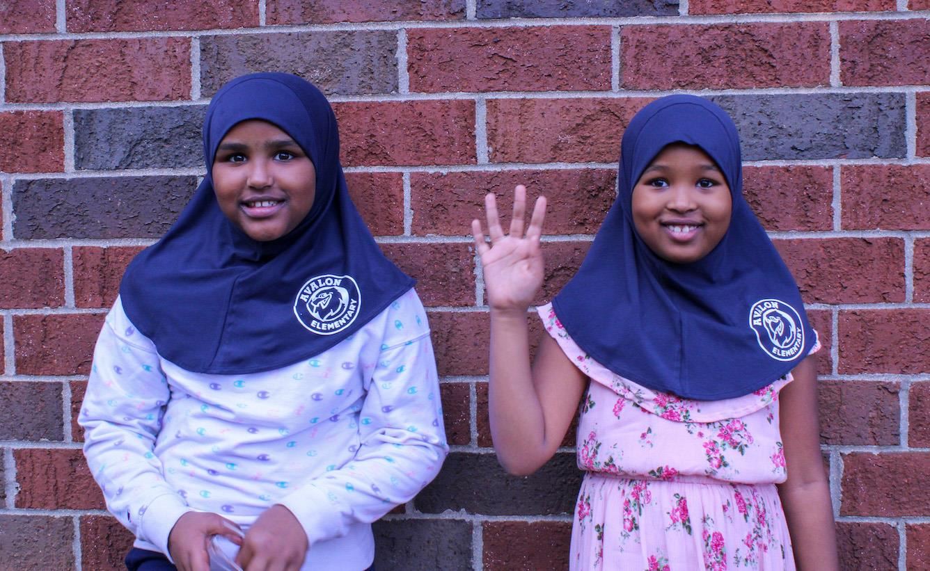 Students wearing custom Avalon hijabs