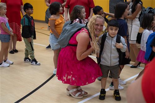 Teacher and child