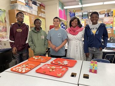 Dr. Chapman with Medina STEM Institute students