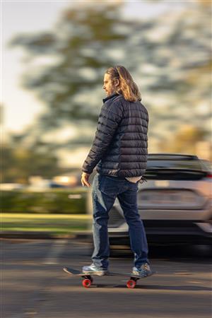 man skateboarding