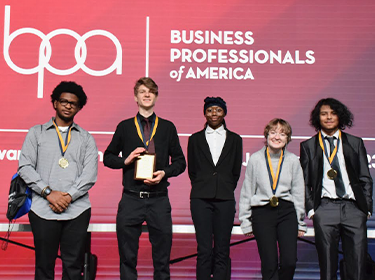 Students honored with an award by Business Professionals of America