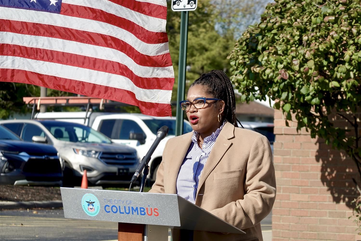 chapman speaking at podium