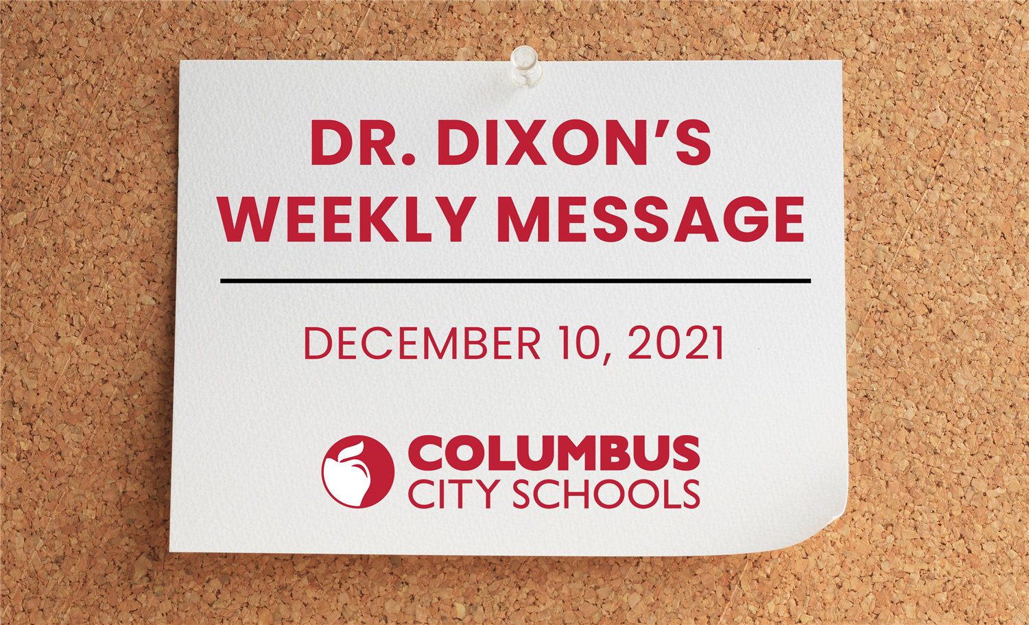 Dr. Dixon's Weekly Message graphic