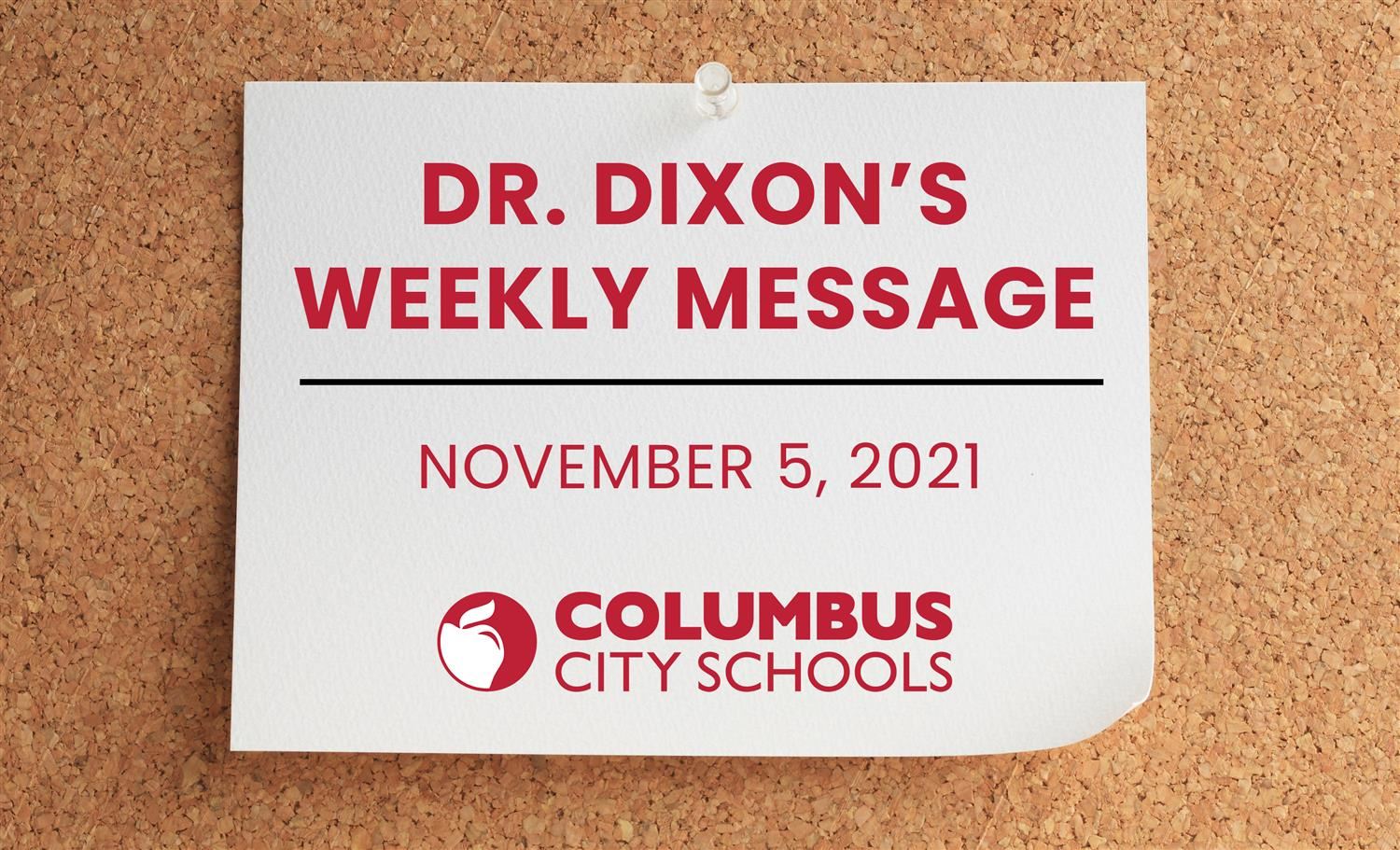 Dr. Dixon's weekly message