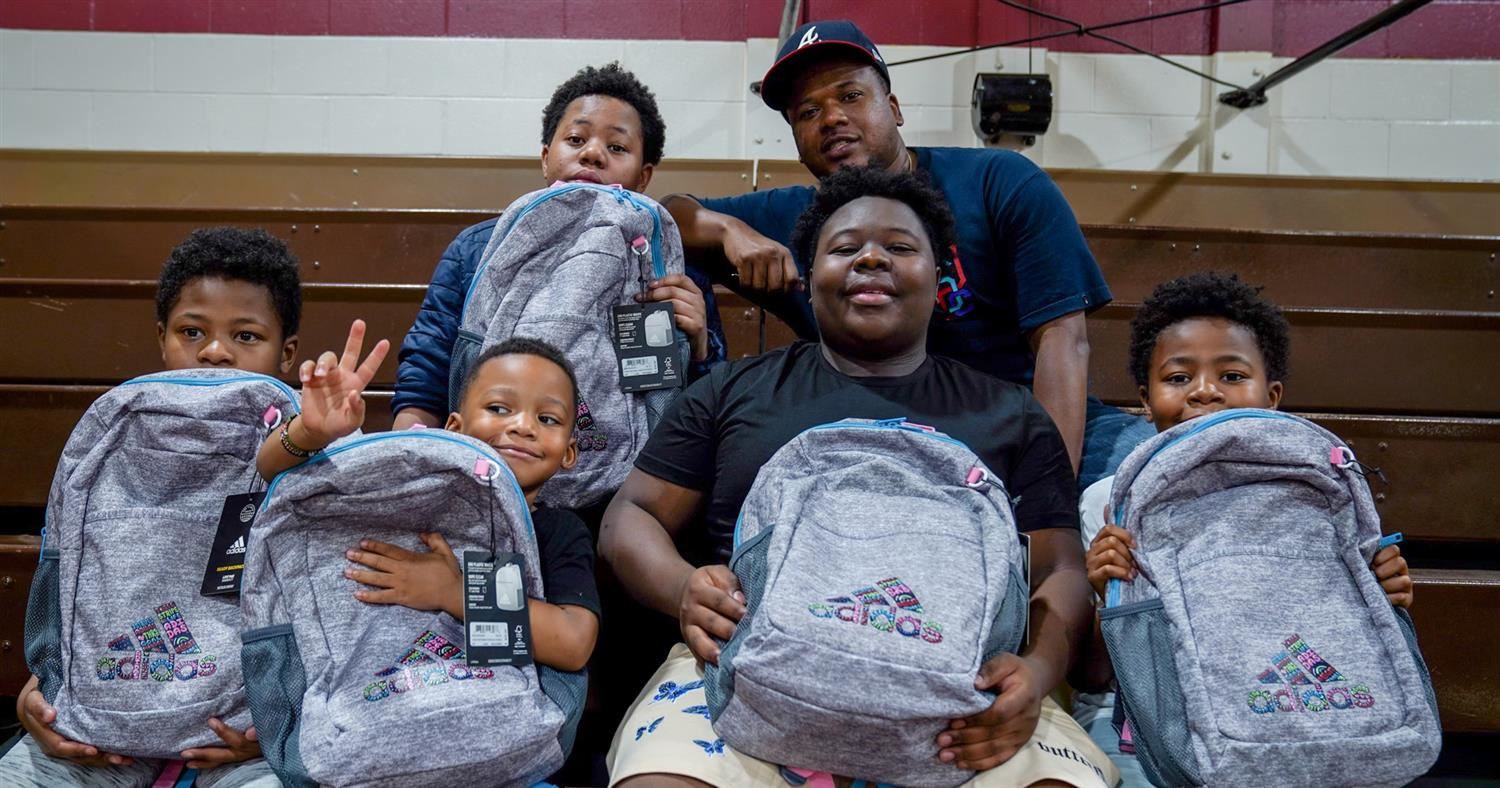 Students with backpacks