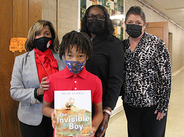 School and District leaders pose for a photo at North Linden Elementary
