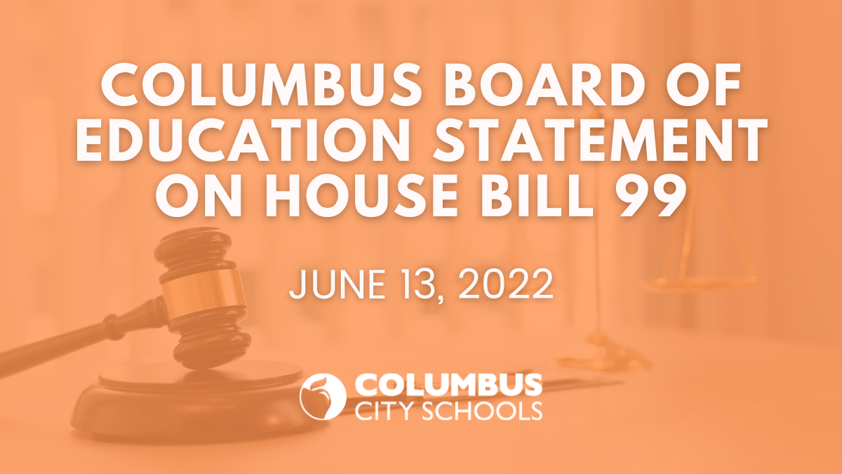 Columbus Board of Education Statement on House Bill 99 