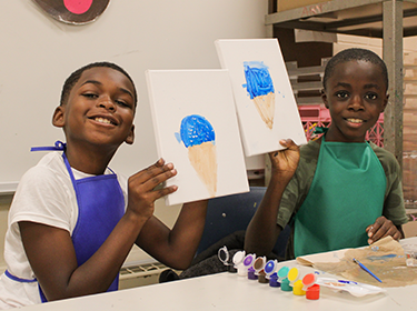  Students at Alpine Elementary working on cultural arts project