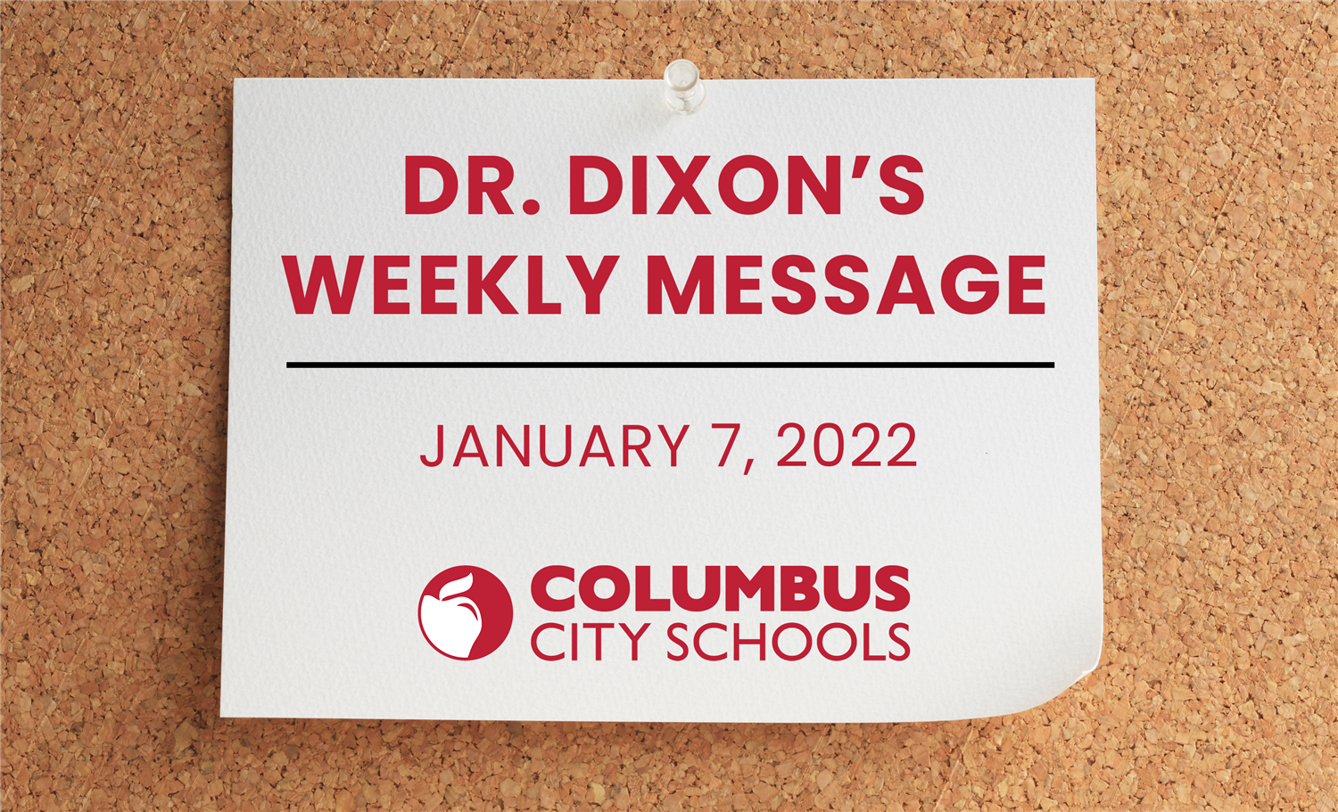 Dr. Dixon's Weekly Message