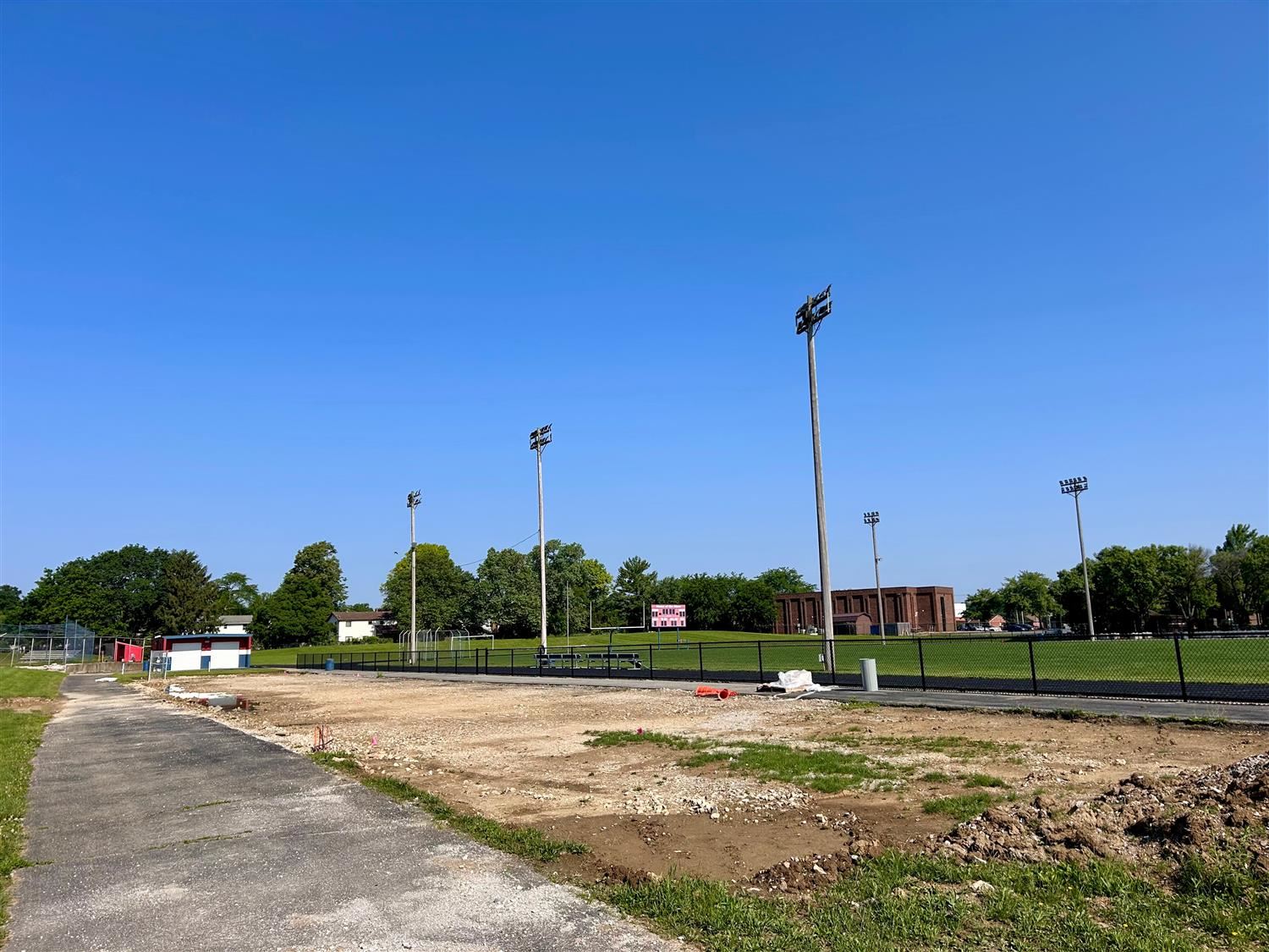 a rectangular space of dirt