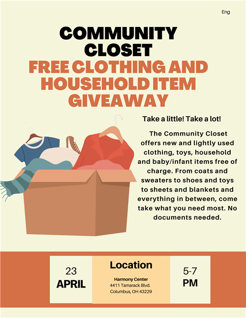 Community Closet April 23rd