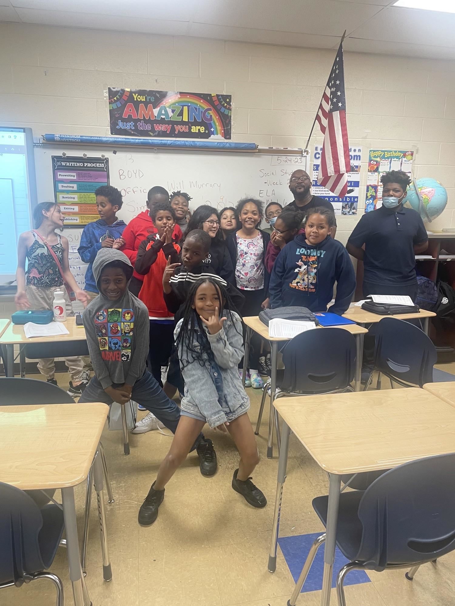 kids with Officer Murray