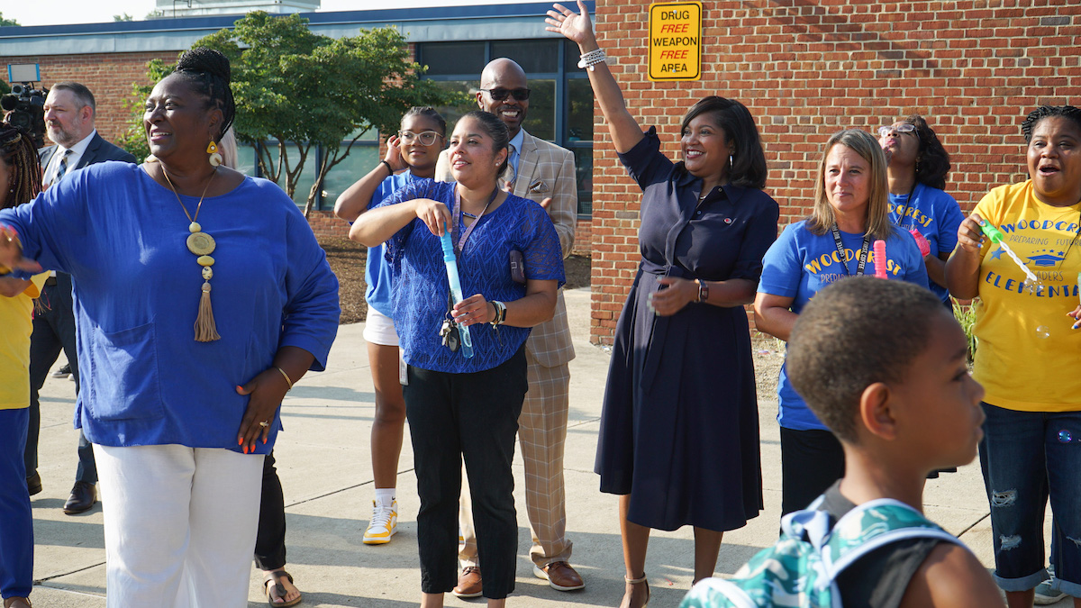 WATCH Woodcrest Elementary Students Back on First Day of School